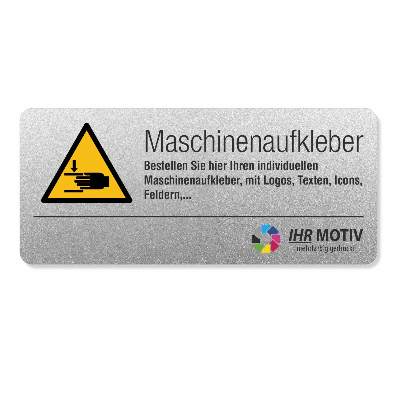 Maschinenaufkleber Maschinenetiketten silber wetterfest