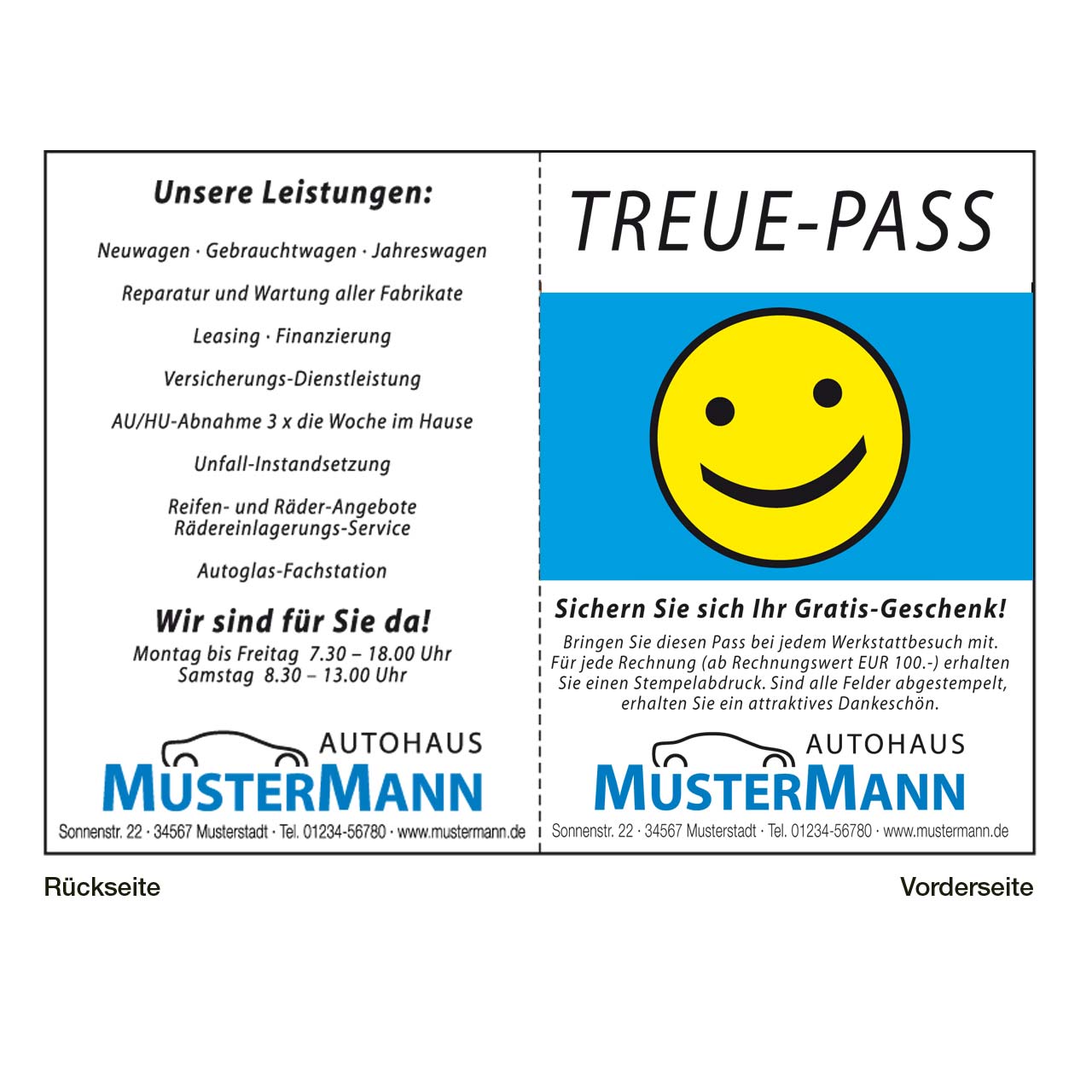 Vorschau: Treue-Pass Motiv Smily