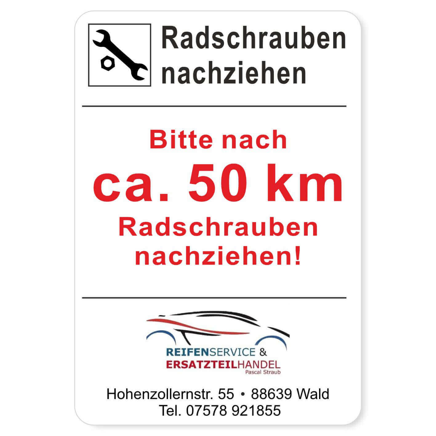 Radschrauben nachziehen Beispiel 3