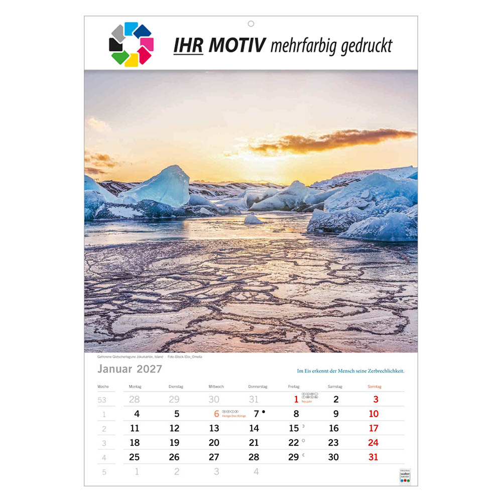 Bildkalender Elemente, Ausgabe 2027 Monat Januar