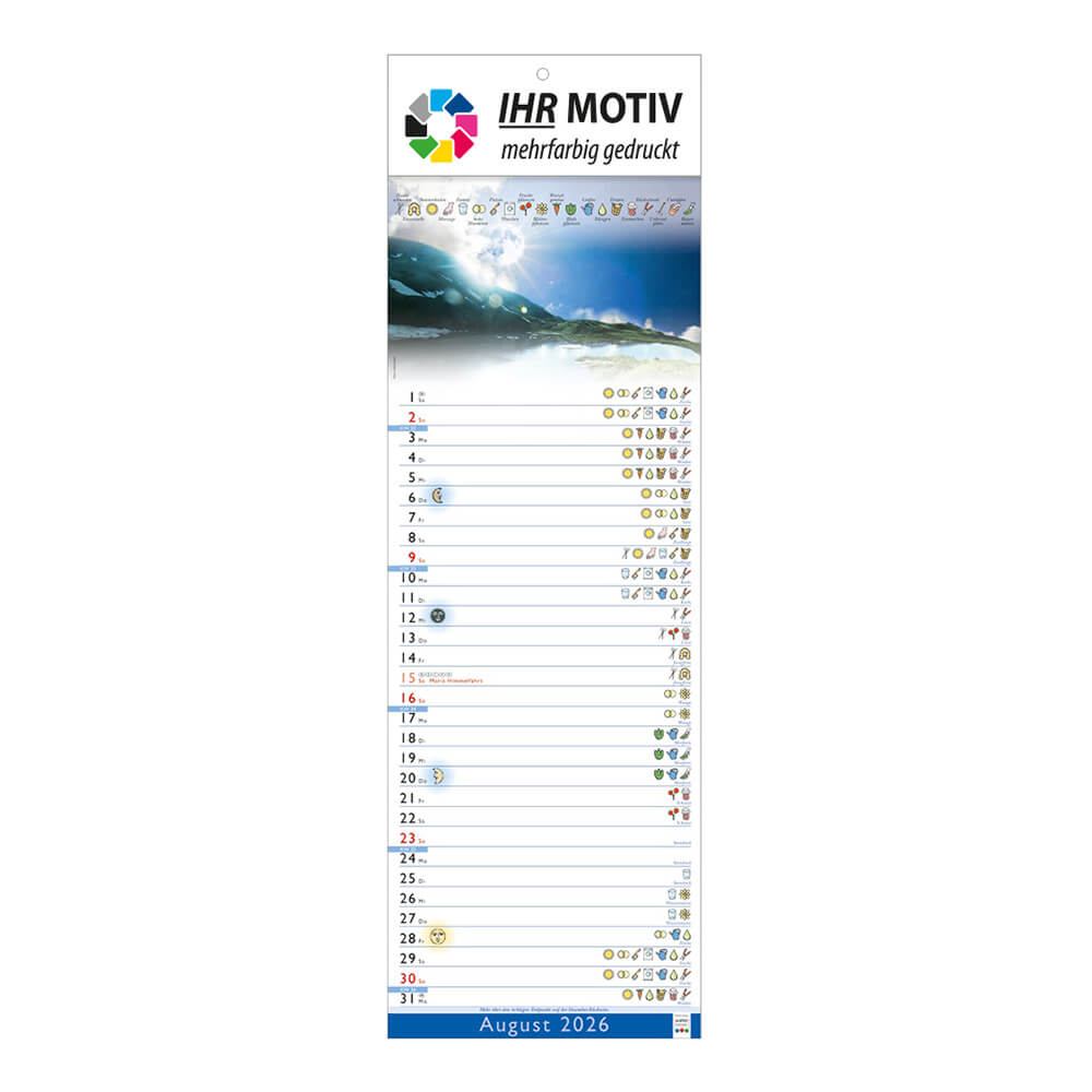 Streifenkalender Mondkalender Monat August