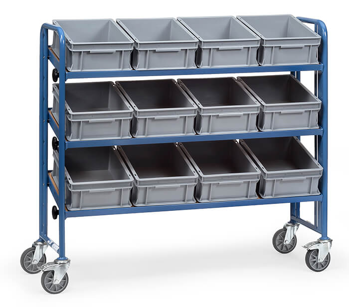 Vorschau: Fetra Montagewagen Ladefläche 1250 x 415 mm 3 Böden mit Kästen