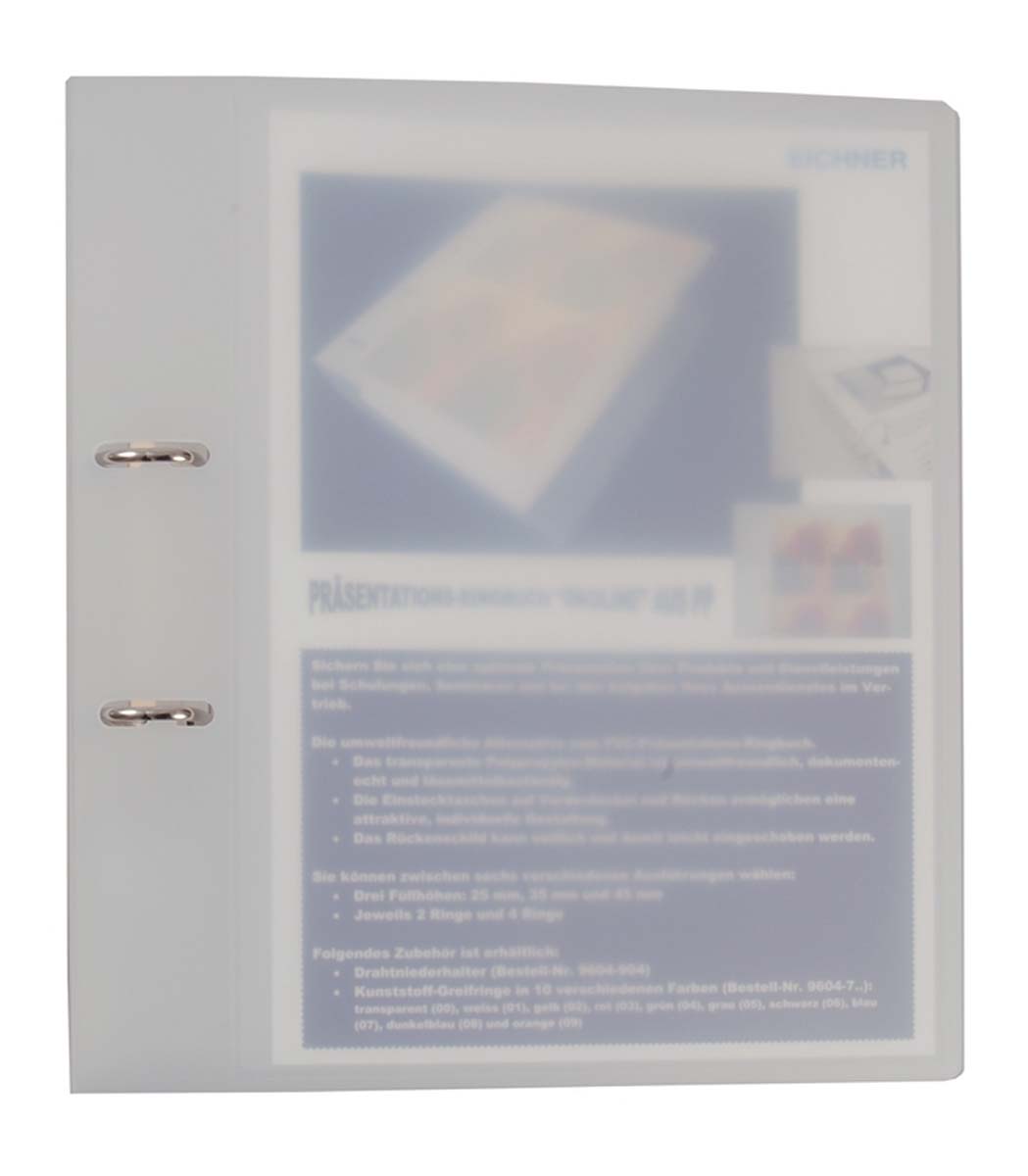 Präsentationsringbuch aus PP 2-Ring Combi transparent
