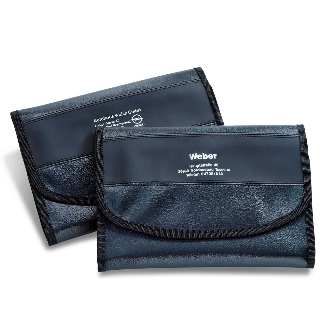 Vorschau: Wagenpapiertasche aus Kunstleder, mit matt-schwarzem Designstreifen