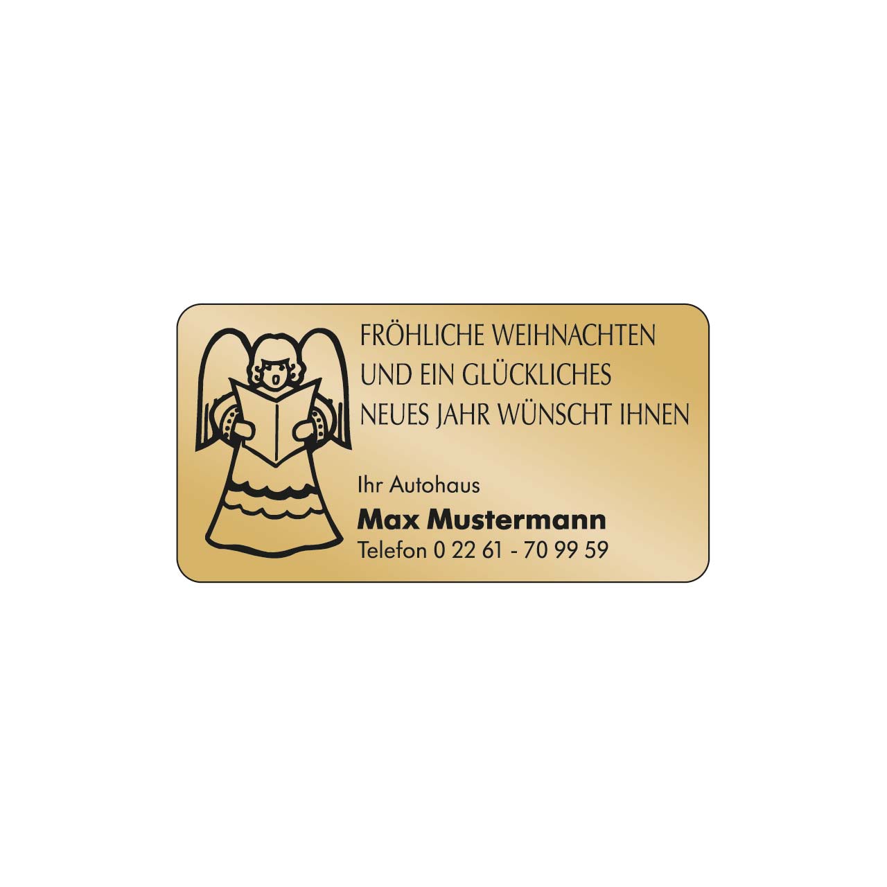 Vorschau: Weihnachts-Aufkleber, Motiv singender Engel