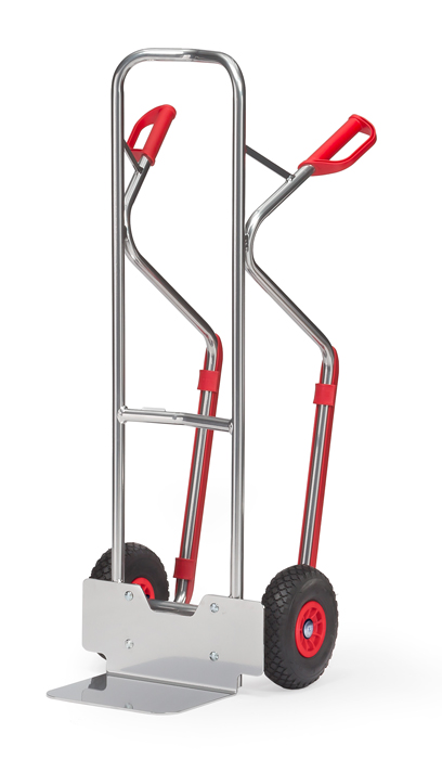 Vorschau: Fetra Alu-Stapelkarre PU-Räder 260 x 85 mm bis 200 kg Höhe 1300 mm Gleitkufen