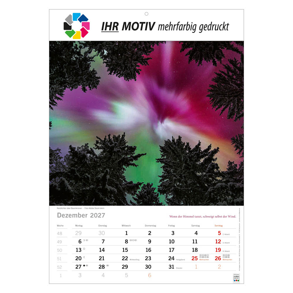 Bildkalender Elemente, Ausgabe 2027 Monat Dezember