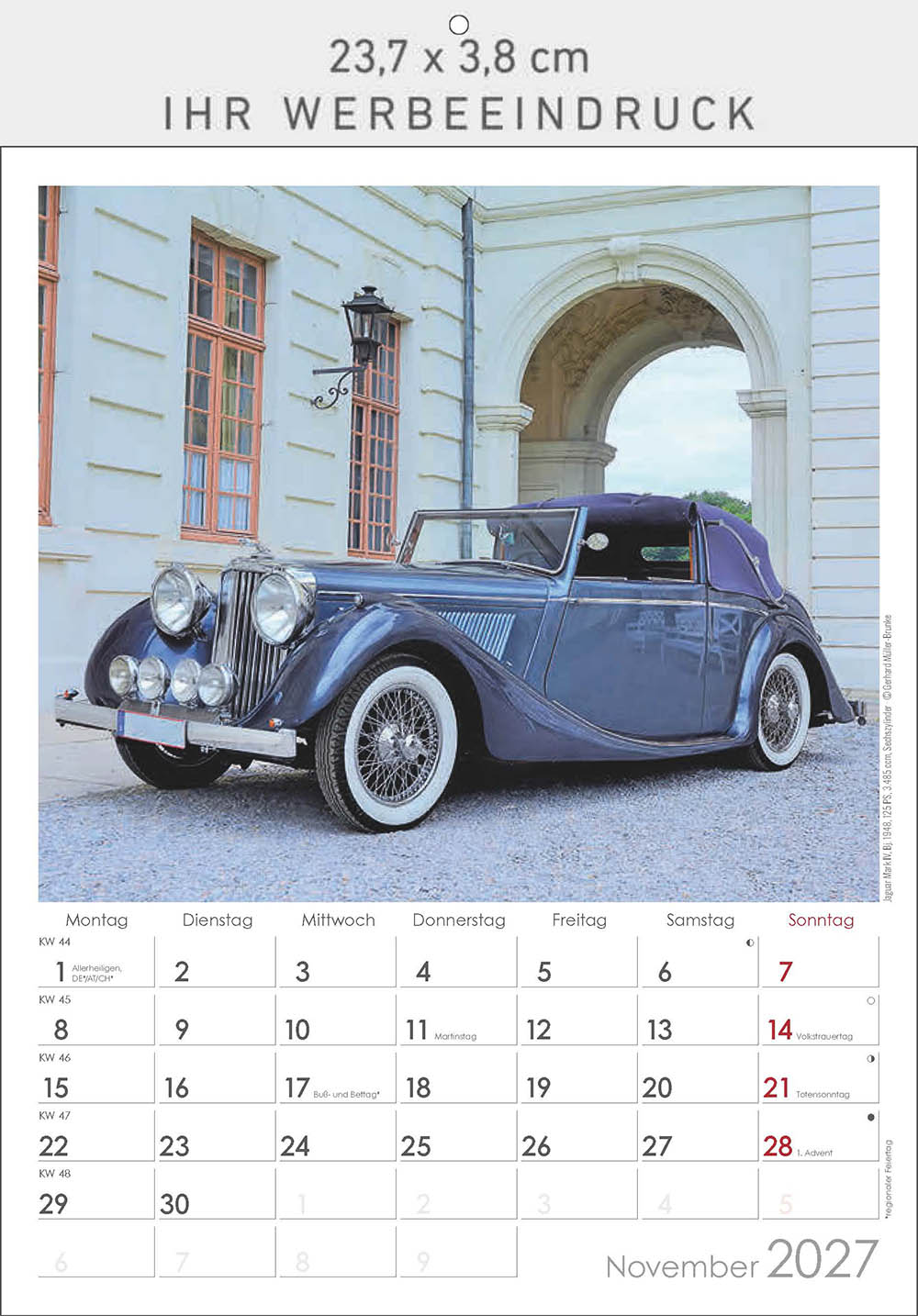 Bildkalender Oldtimer, Ausgabe 2027 Monat November