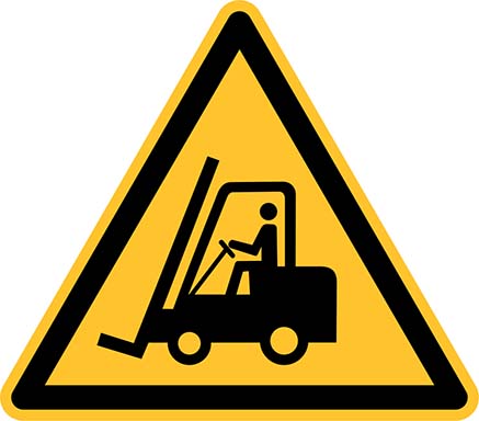 Warnschild Warnung vor Flurförderfahrzeugen PVC-Folie10 cm