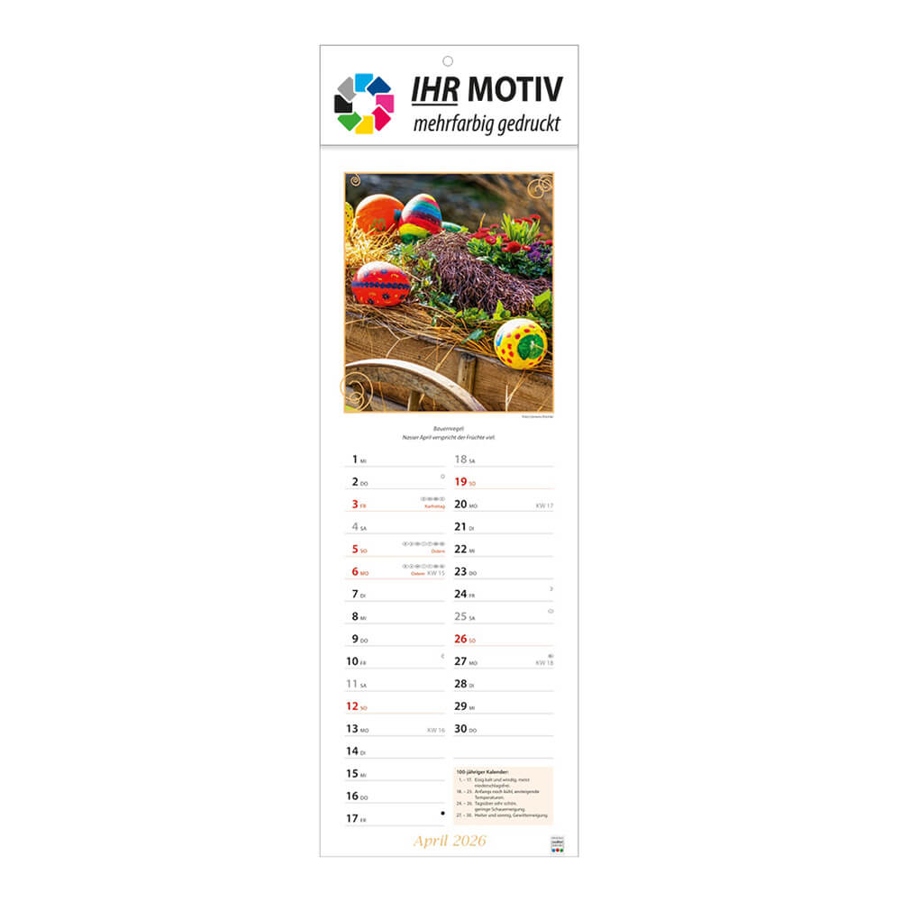 Streifenkalender Landpartie Monat April
