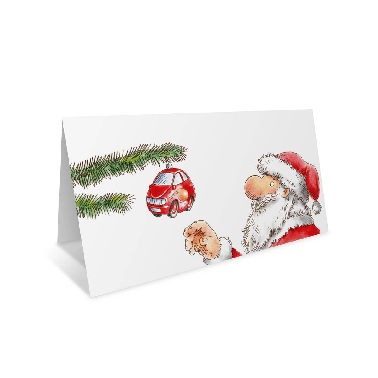 Vorschau: Weihnachts-Klappkarte, Motiv Baumschmuck
