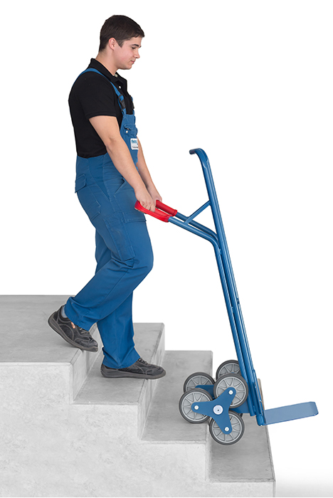 Vorschau: Fetra Treppenkarre 3-Rad-Stern, je 3 TPE-Räder 160 x 40 mm bis 200 kg Schaufelbreite 320 x 250 mm