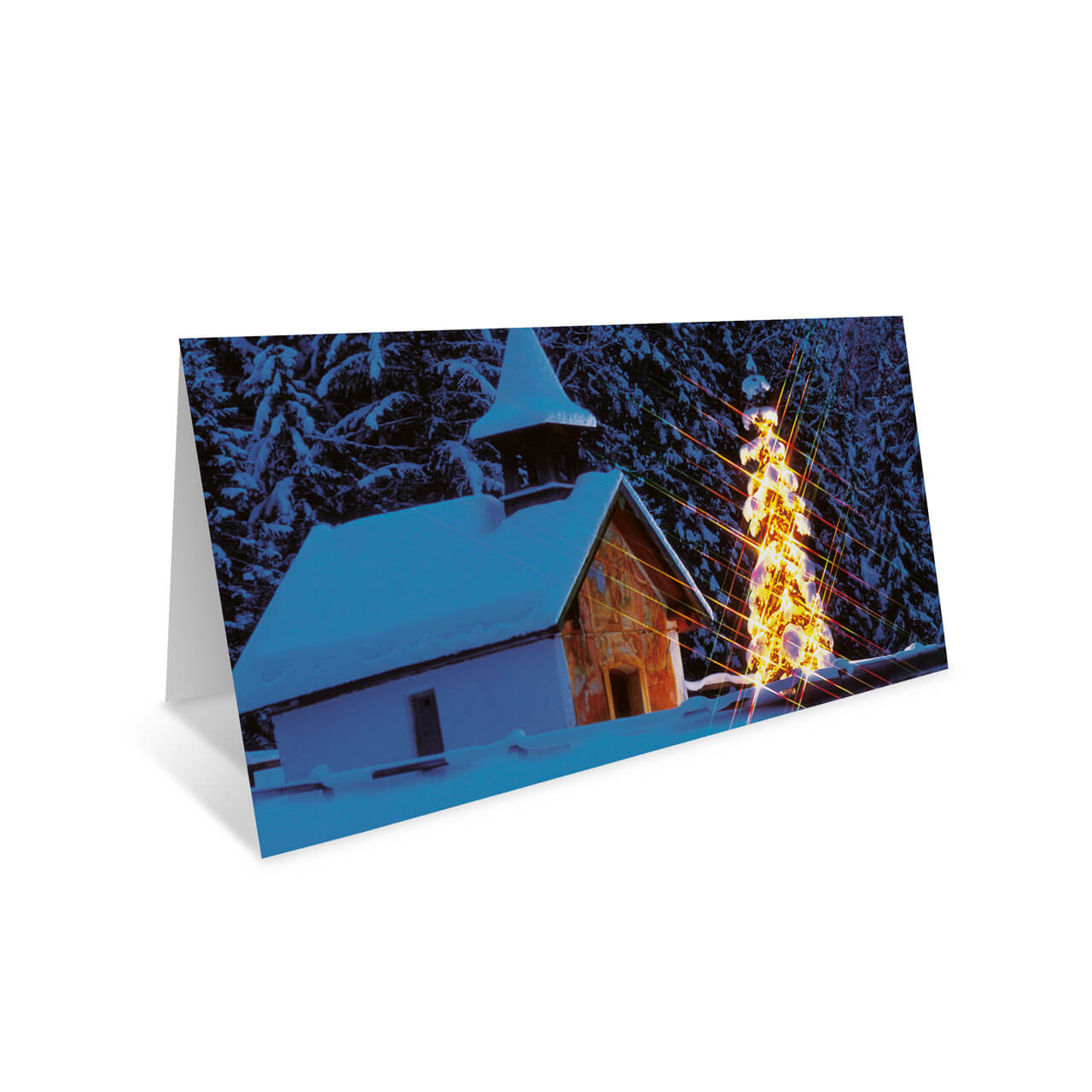 Vorschau: Weihnachts-Klappkarte, Motiv Winternacht