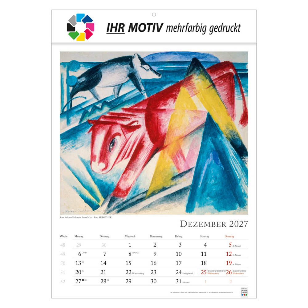 Bildkalender Kunstkalender, Ausgabe 2027 Monat Dezember