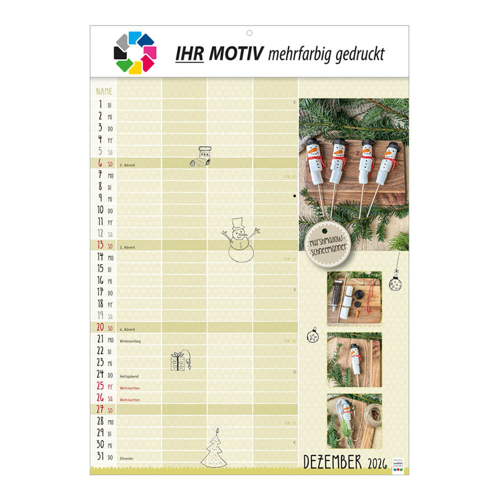 Bildkalender Selbstgemacht Monat Dezember