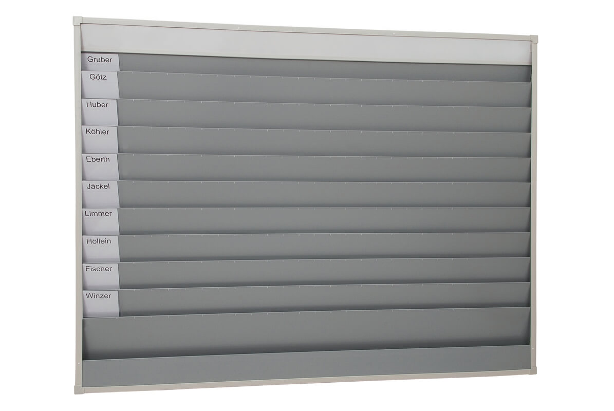 Vorschau: Planungstafel für DIN A4, mit 11 Reihen (10+1 Reihe)