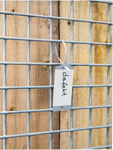 Vorschau: Wetterfeste PP-Warenanhänger mit neutralem Beschriftungsfeld
