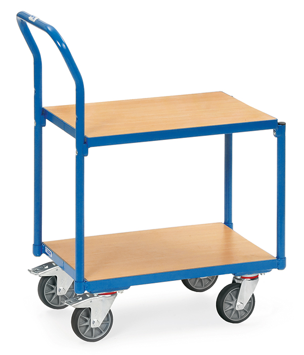 Vorschau: Fetra Etagenroller mit Rohrschiebebügel 2 Etagen bündig, Ladefläche 605 x 408 mm