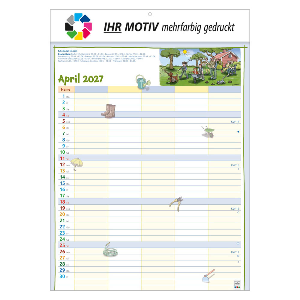 Bildkalender Unser Familienplaner, Ausgabe 2027 Monat April