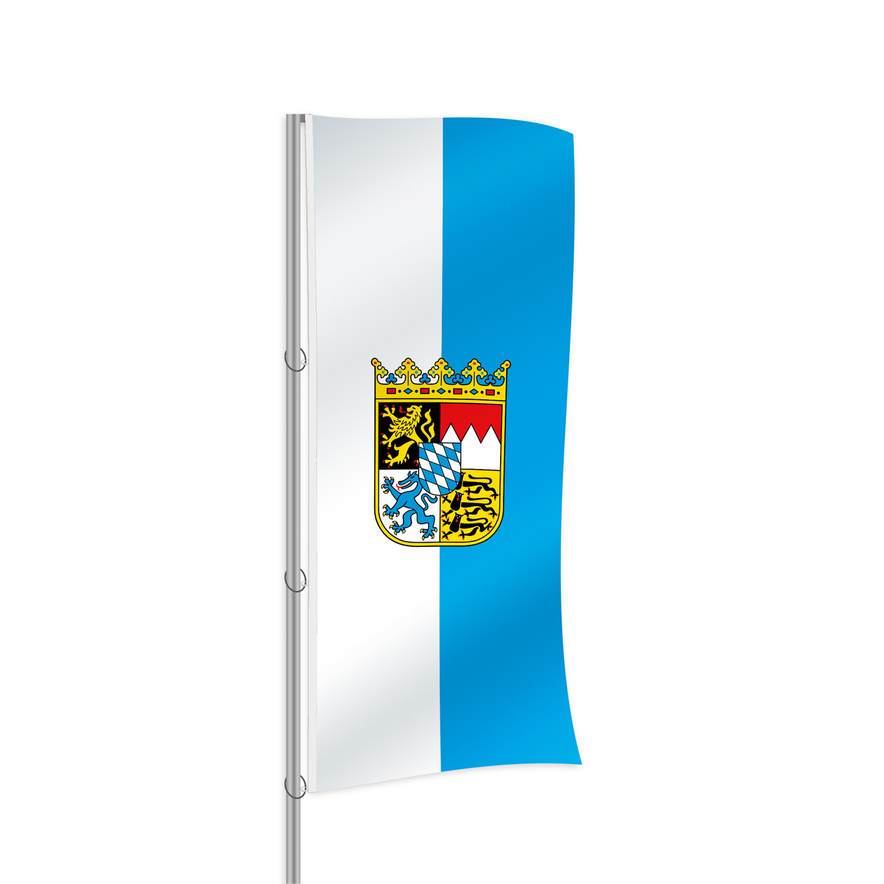 Vorschau: Bayern mit Wappen Hochformatfahne
