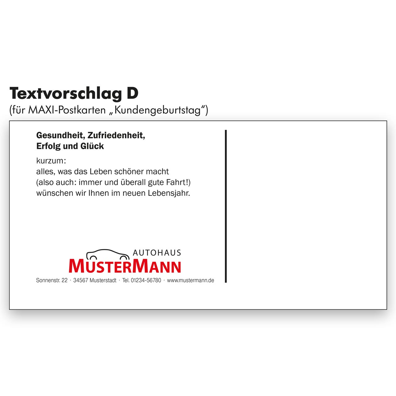 Vorschau: Geburtstags-Maxi-Postkarte, Motiv Auto-Torte