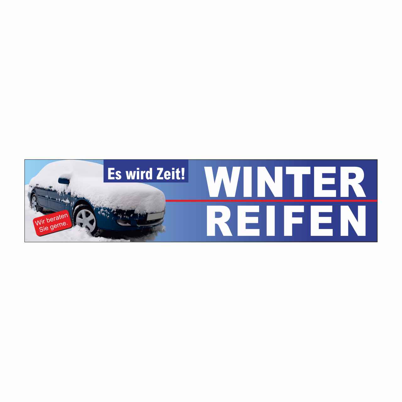 Vorschau: Werbebanner Zeit für Winterreifen, 300 x 70 cm