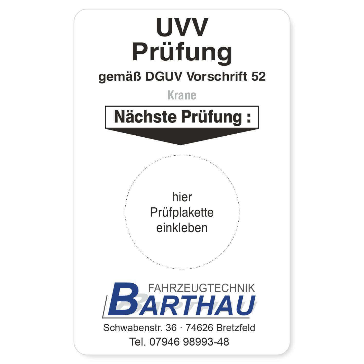 UVV Prüfung Krane Beispiel 1