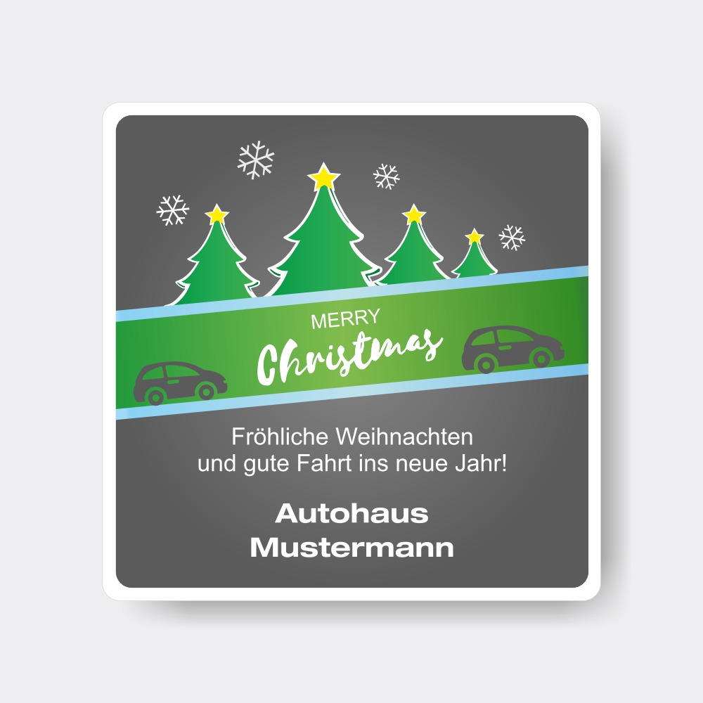 Vorschau: Weihnachts-Aufkleber aus PVC, quadratisch, Motiv 3