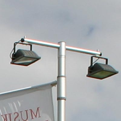 Vorschau: Fahnenmast Komplettset 8 Meter Prestige 100 mit Teleskop Ausleger und Beleuchtung Alu
