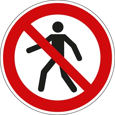 Verbotsschild Für Fußgänger verboten PVC-Folie20 cm