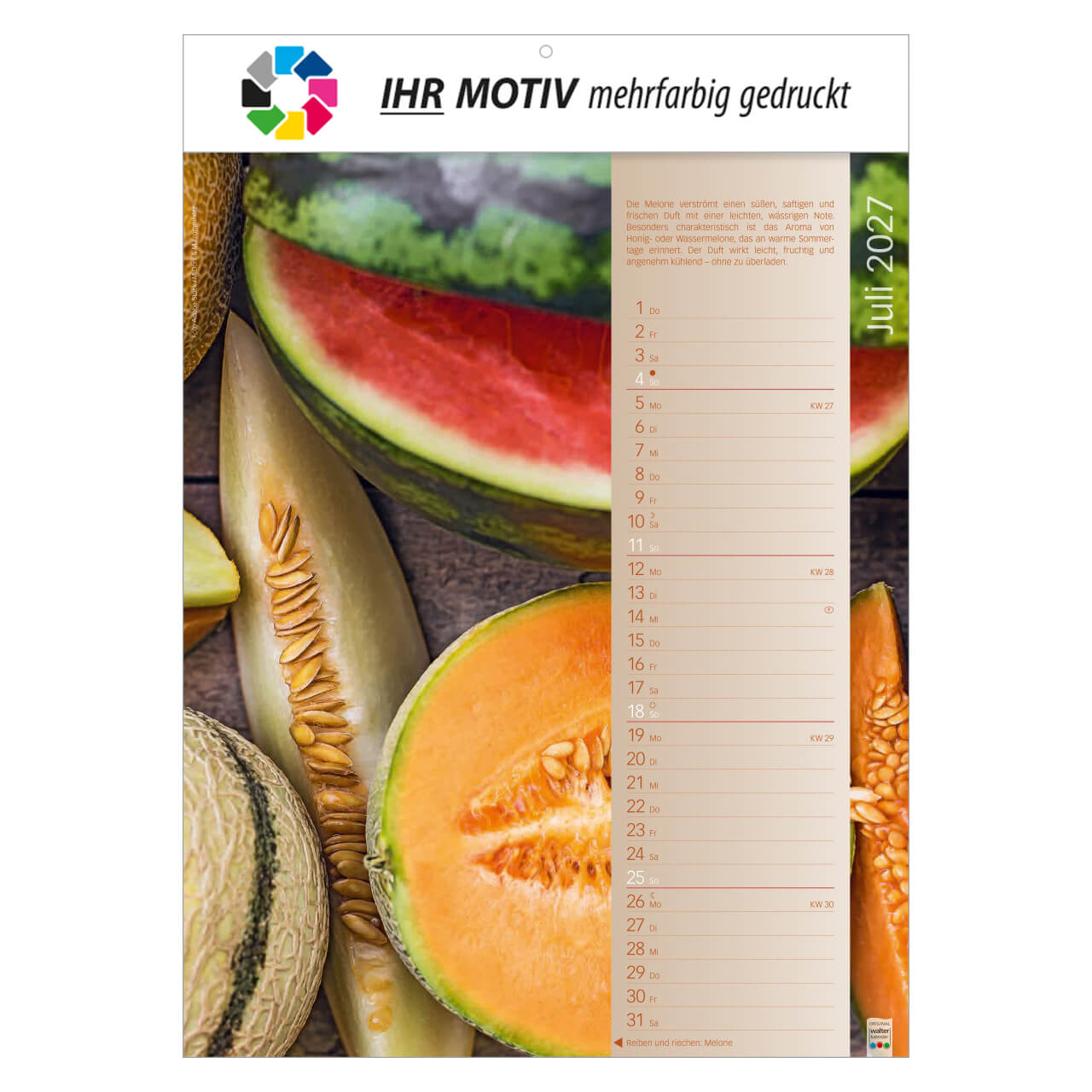 Bildkalender Erlebniswelt der Düfte, Ausgabe 2027 Monat Juli