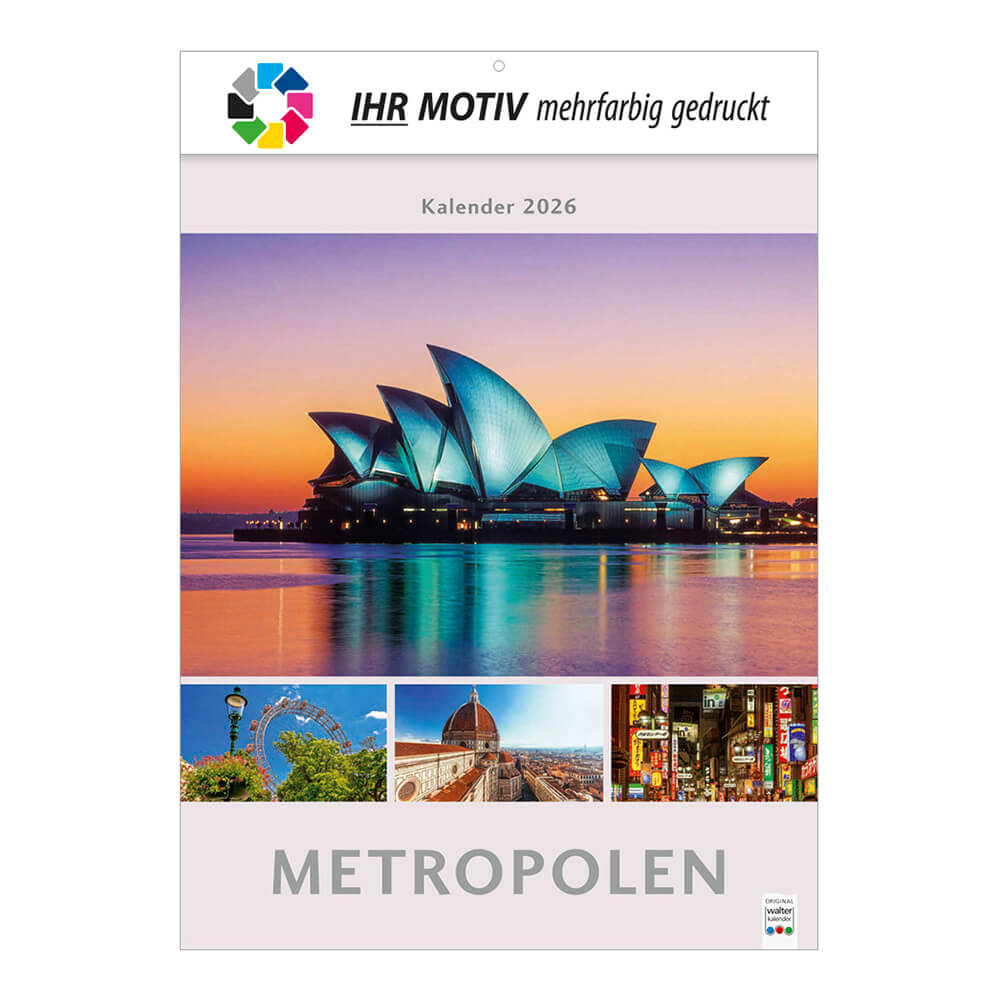 Bildkalender Metropolen 2026 mit Logo – Städte & Architektur im Kalenderformat Werbekalender 2026
