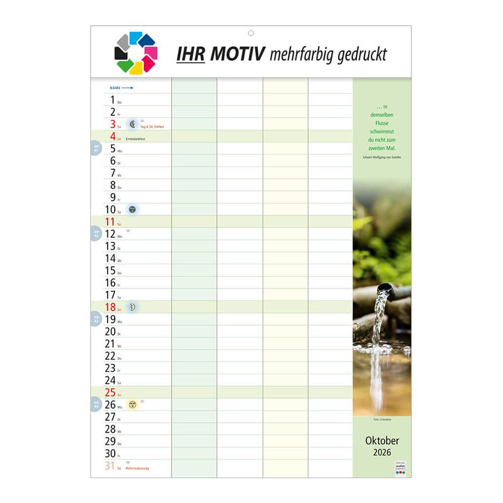 Bildkalender Familienkalender Monat Oktober