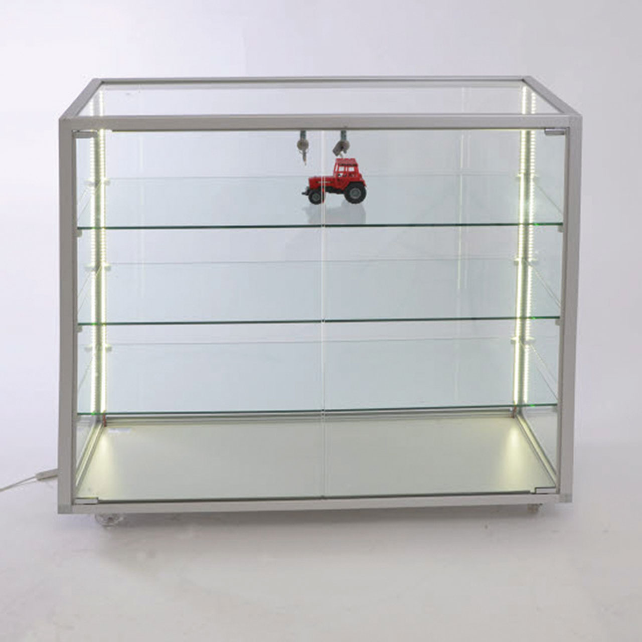 Vorschau: Thekenvitrine, 2 Türen, 2 Fachböden mit LED-Streifenbeleuchtung