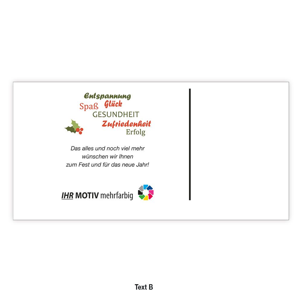 Weihnachts-Postkarte, Motiv Naturkerze Text B