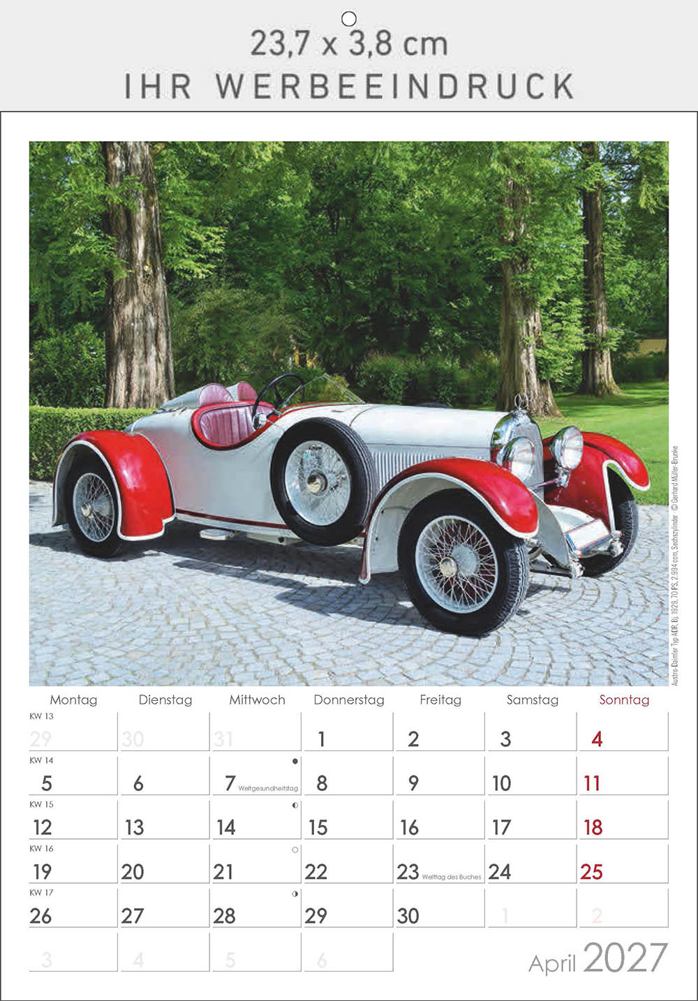 Bildkalender Oldtimer, Ausgabe 2027 Monat April