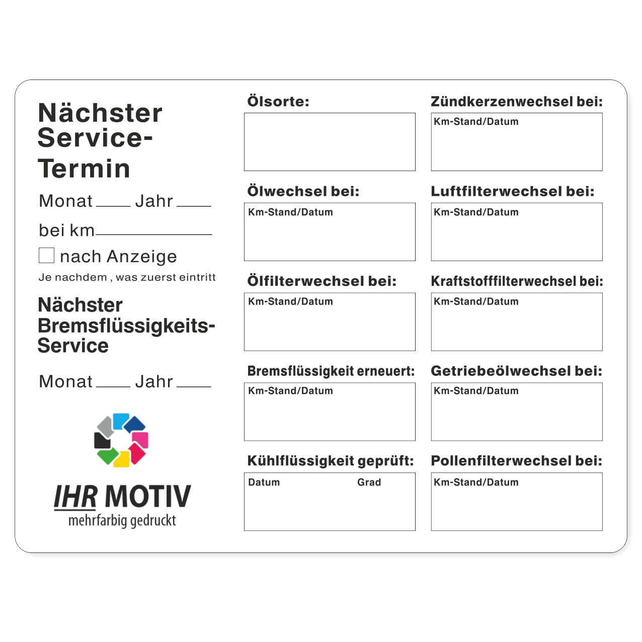 Service Checkliste 8