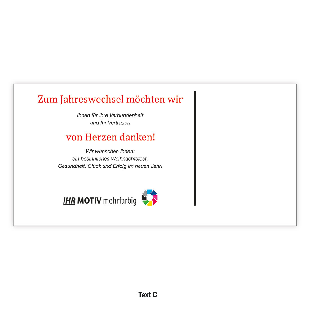 Weihnachts-Postkarte, Motiv Naturkerze Text C