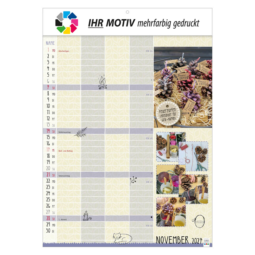 Bildkalender Selbstgemacht, Ausgabe 2027 Monat November