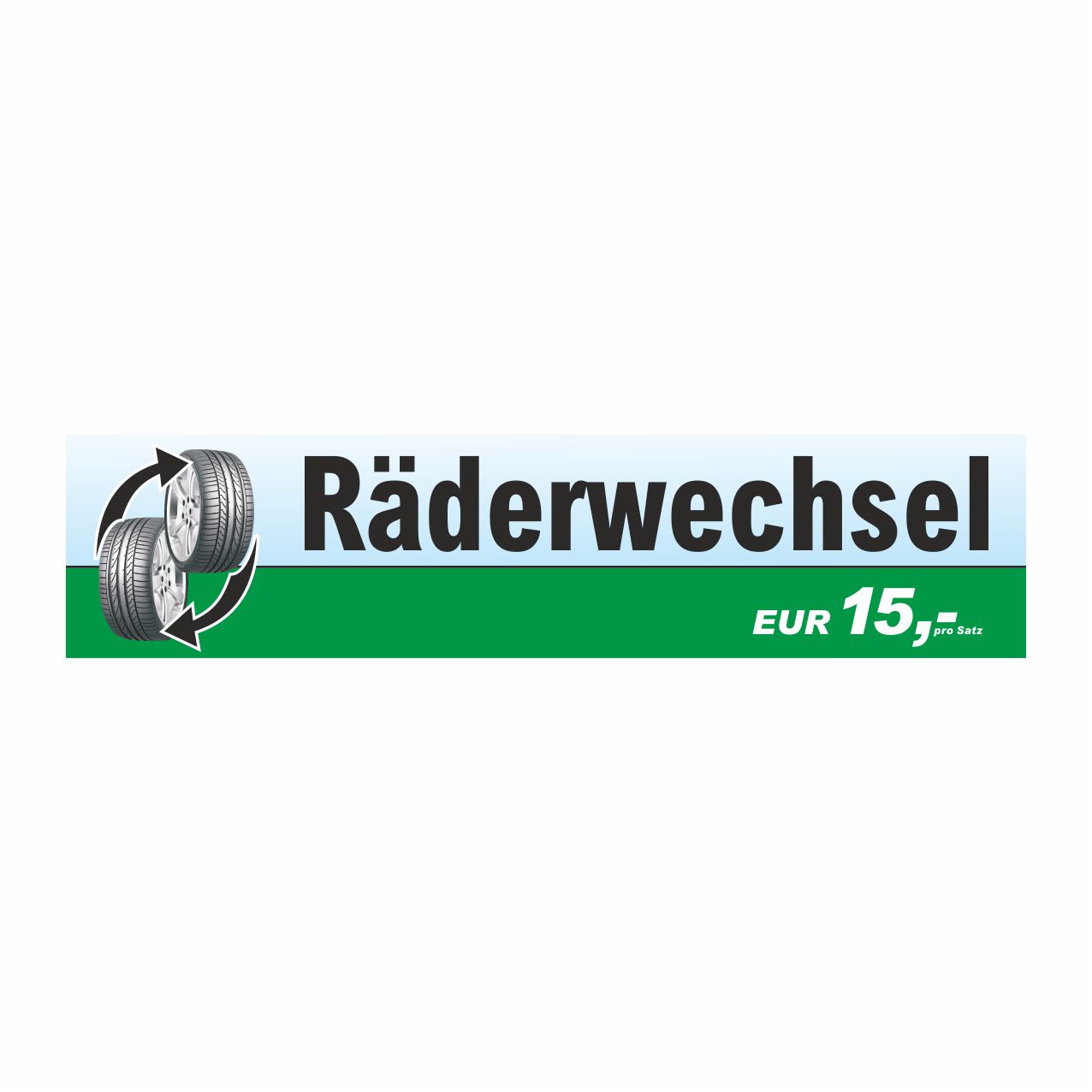 Vorschau: Werbebanner Räderwechsel, 300 x 70 cm