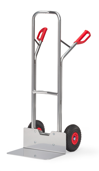 Vorschau: Fetra Alu-Stapelkarre PU-Räder 260 x 85 mm bis 200 kg Höhe 1300 mm breite Schaufel