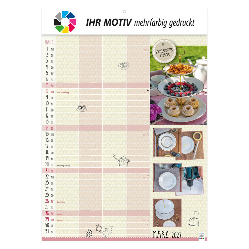 Bildkalender Selbstgemacht, Ausgabe 2027 Monat März