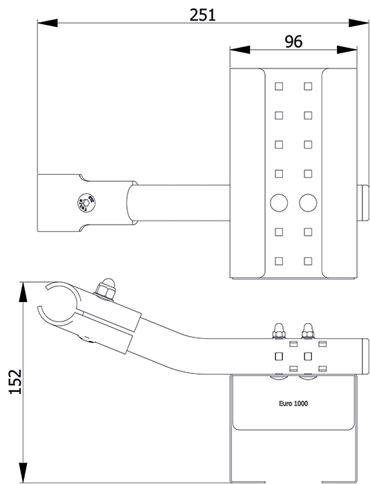 Vorschau: Fetra Flaschenhalterung für Bode-Flaschen 1000ml Stellfläche 84 x 87 mm