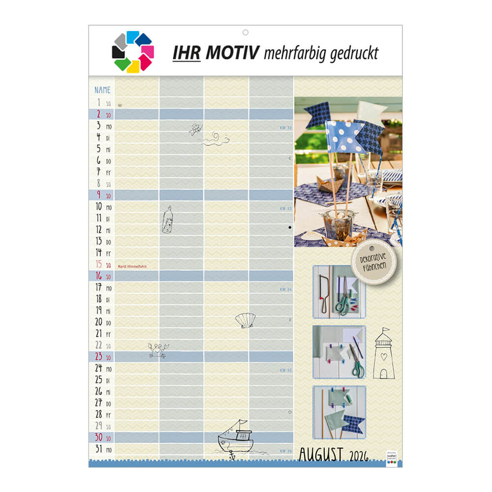 Bildkalender Selbstgemacht Monat August
