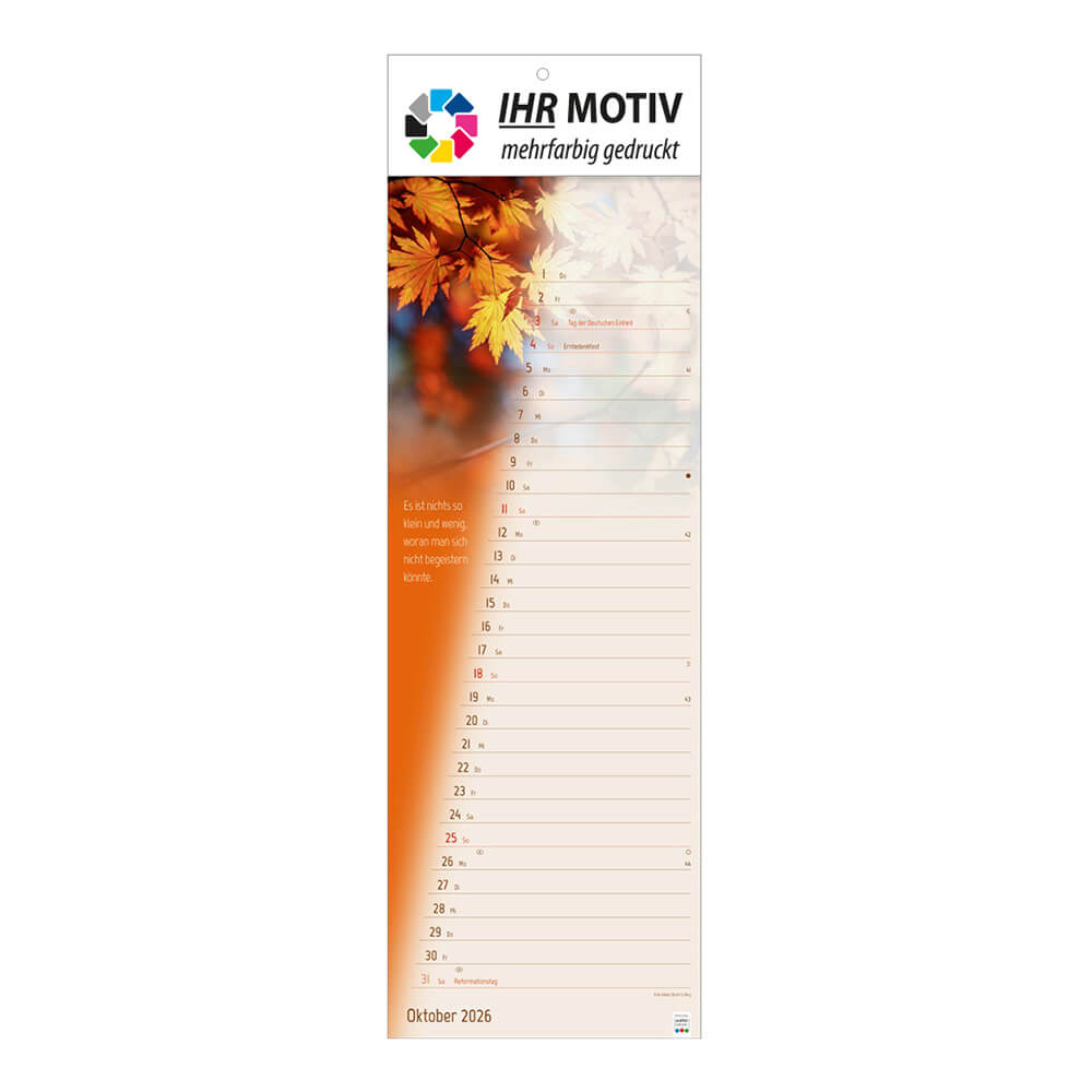 Streifenkalender Stille Momente Monat Oktober