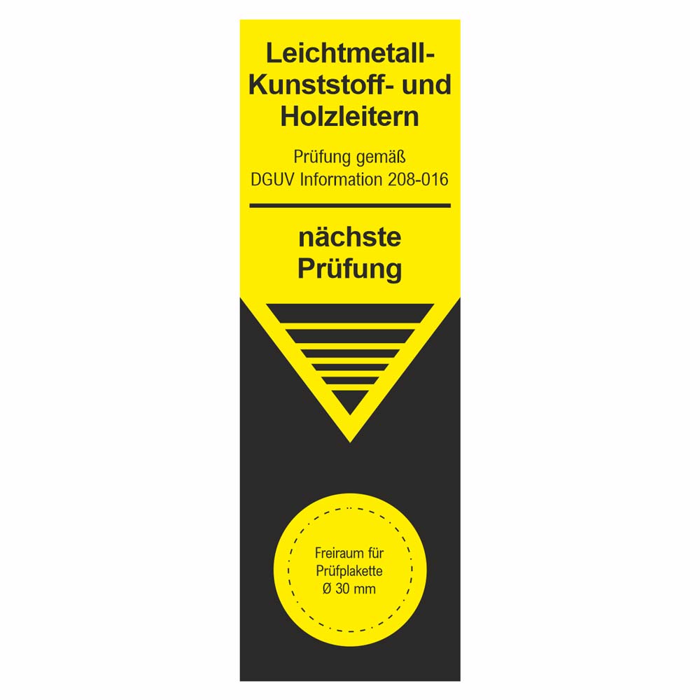 Vorschau: Grundplakette DGUV 208-016, Leitern und Tritte