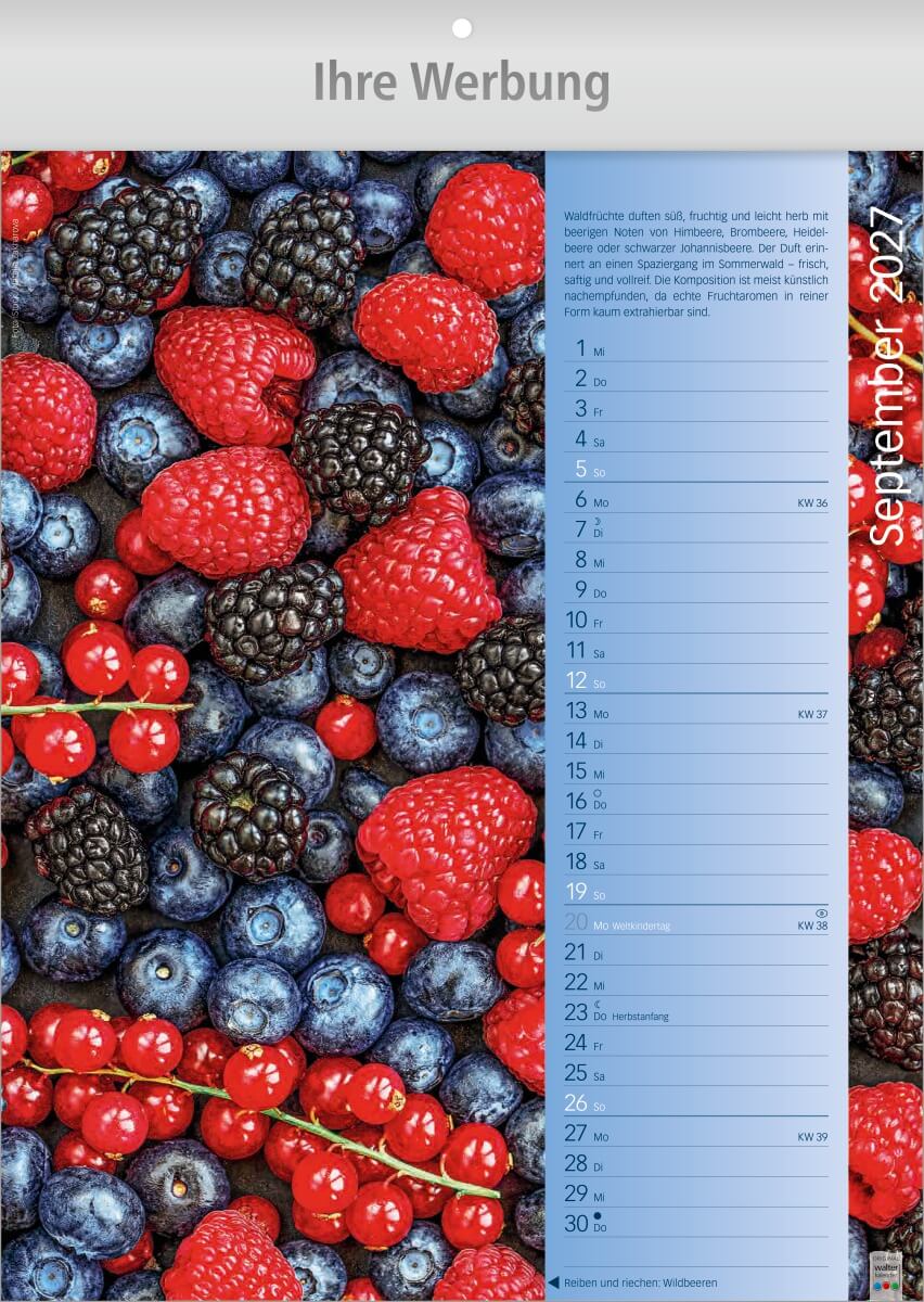 Bildkalender Erlebniswelt der Düfte, Ausgabe 2027 Monat September