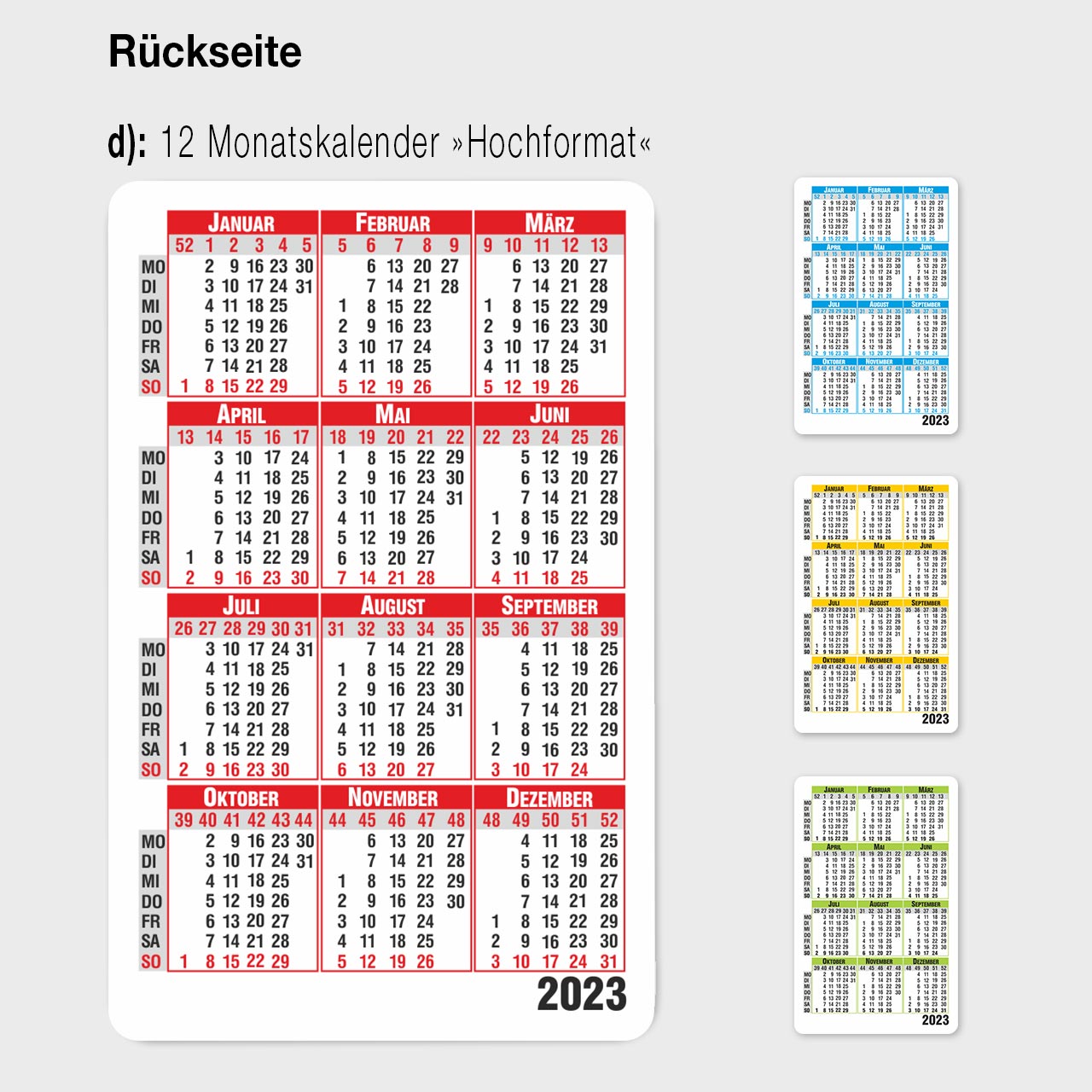 Vorschau: Scheckkartenkalender Ferien