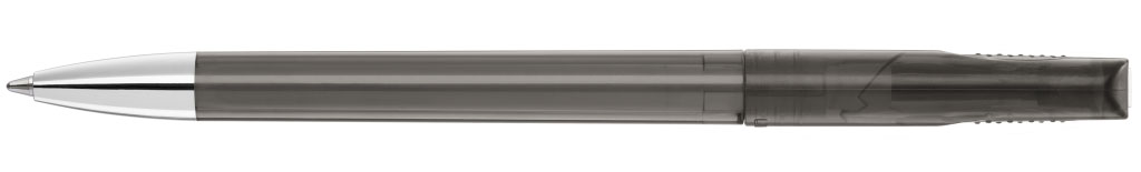 PUR transparent SI Druckkugelschreiber anthrazit Clip hinten