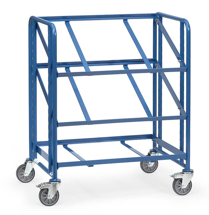Fetra Eurokastenwagen 3 Etagen brillantblau Ladefläche 825 x 610 mm